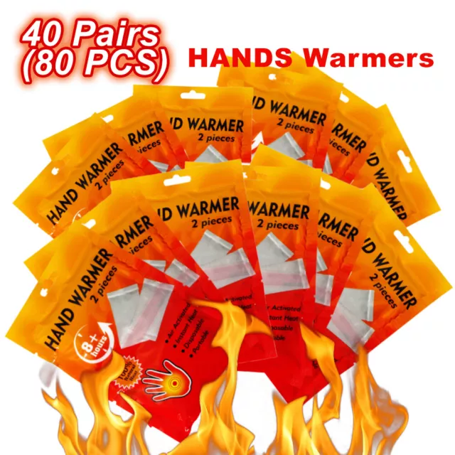 Warmers 40 Pairs 80 Hand Warmers Heat Pack Socks Heater Snow Ski