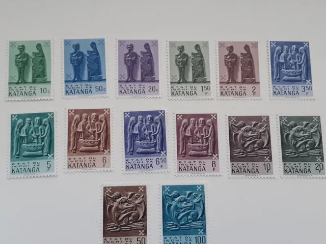 Katanga  Belgium Colonies Belgian Congo Stamps Mnh, Full Set 14 Stamps