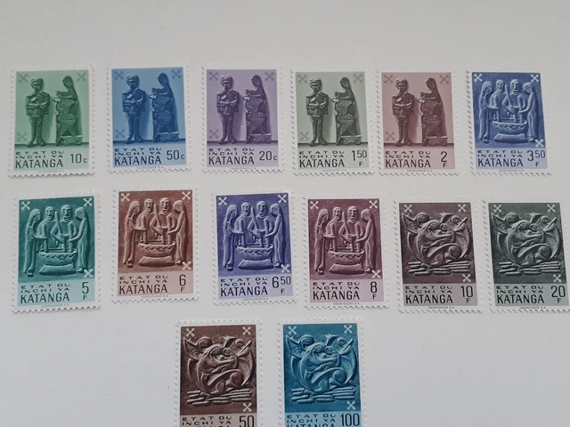 Katanga  Belgium Colonies Belgian Congo Stamps Mnh, Full Set 14 Stamps