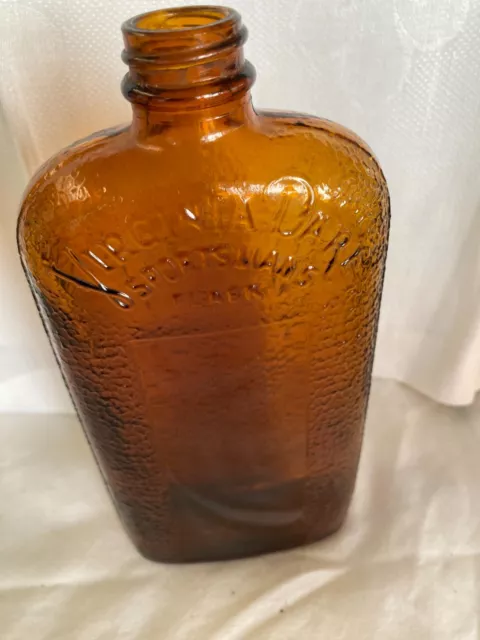 Antique vintage brown flask bottle Virginia Dare Sportsmans flask