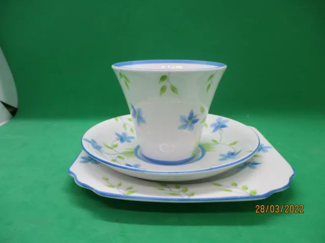 sampson smith ltd old royal china trio tea set  flower pattern