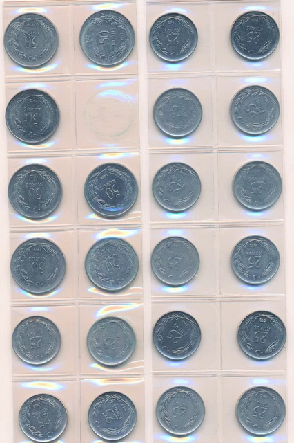 Lot 23 Monnaie Pièces de 16x 25 U 7x 50 Kurus Turquie Türkiye Très Beau - Vorz