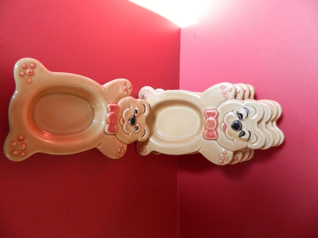 5 ASSIETTES CREUSES ENFANT OURSON (céramique)