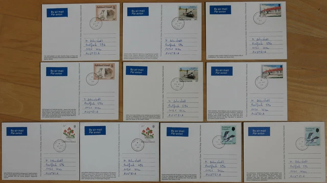 Falkland Islands: 10 Ansichtskarten 1989 echt gelaufen / Picture Postcards Used