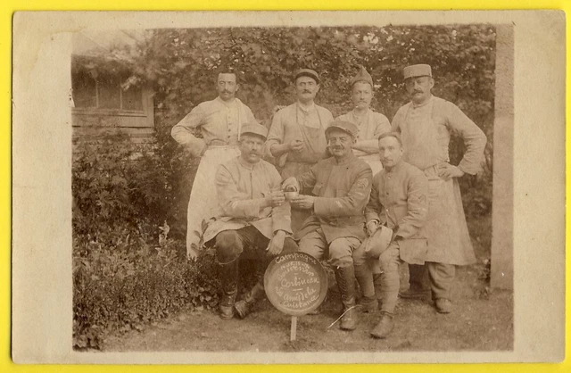 cpa Carte Photo Guerre WW1 Campagne 1917 CUISTOTS SOLDATS du 6 ème Régiment