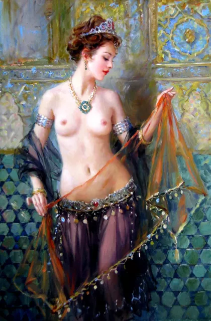 Beautiful dancing nude girl Oil Painting HD Giclee printed on canvas L1867