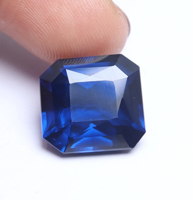 14.00 CT Naturel sans Défaut Kashmiri Bleu Certifié Saphir Carré Desseré Gemme