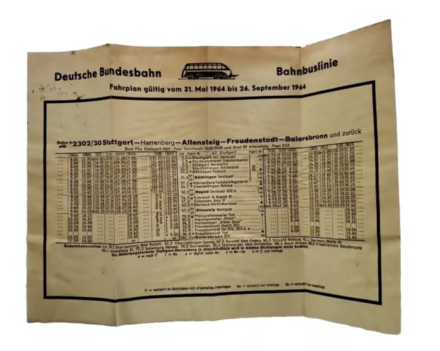 German Federal Railways Timetable Valid Deutsche Bundesbahn 1964 Brochure