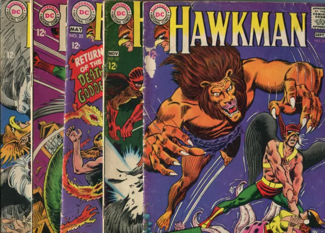 HAWKMAN #8 #21 #22 #23 #25 #27  (1967)  (6) Book Lot