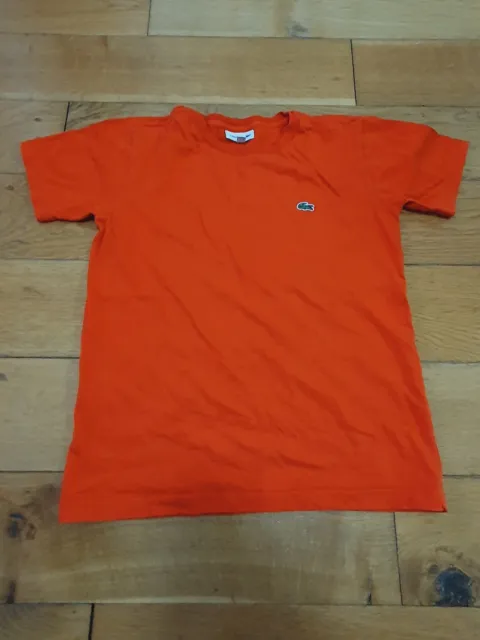 Genuine Lacoste Boys Girls T Shirt Orange Size Age 10 Years 140Cm