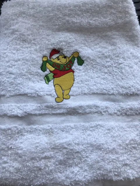 Christmas Winnie The Pooh Bear Bath Towel