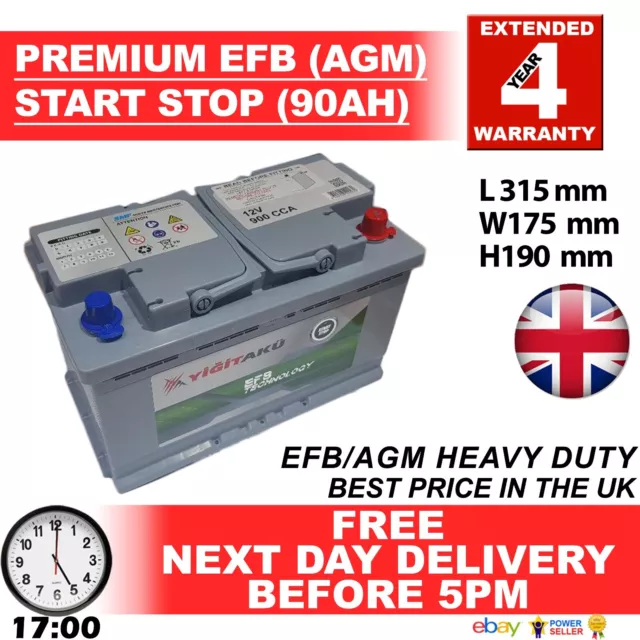 110 AGM EXIDE EK800 EQUIVALENT - Car Battery Audi BMW Ford Merc