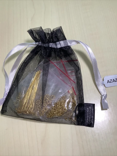 Kit De Hallazgos Esenciales De Cobre Chapado En Oro En Bolsa Organza, Aprox 115 Piezas