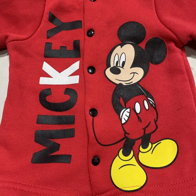 Disney Mickey Mouse Baby Boy Fleece Button Down Jacket Sz: 0-3 Months