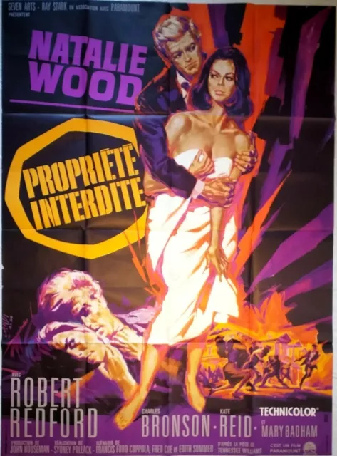 Affiche cinéma PROPRIETE INTERDITE Natalie Wood Robert Redford 120 x 160 cm