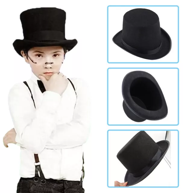 BLACK KIDS HAT Folding Collapsible Top Hat Magician Performer L0C0 ...
