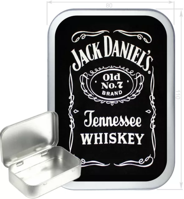 Jack Daniels Gift Box,150ml Silver Hinged Tin, Tobacco Tin, Storage Tin