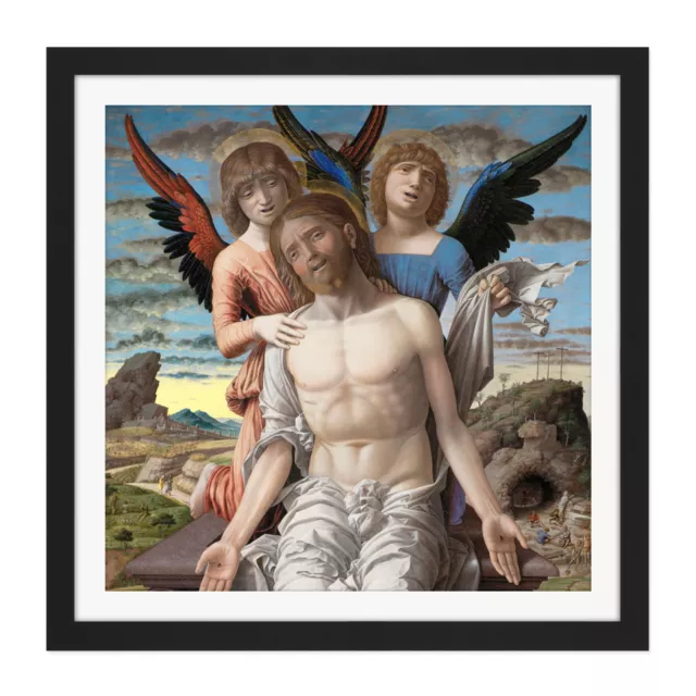 Mantegna Cristo Sofferente Redentore Dipinto Quadrato Legno Corniciato Stampa Arte Da Murale