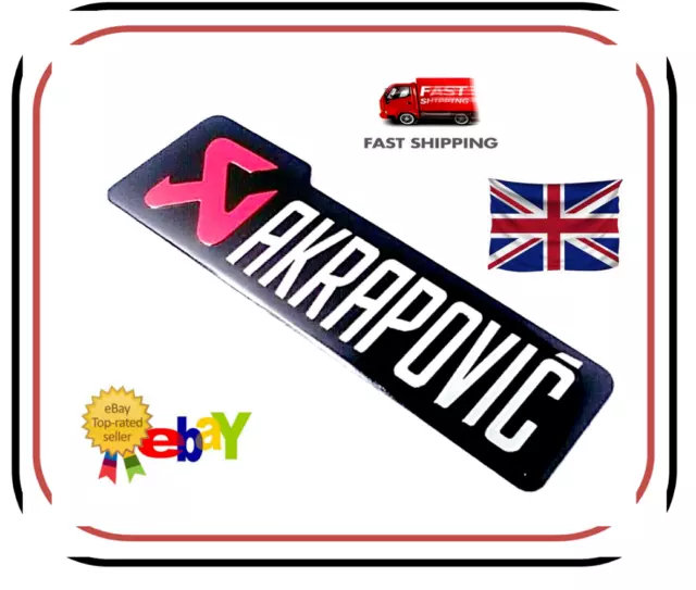 AKRAPOVIC Exhaust STICKER Heat Proof 100mm 3D Aluminium Sticker Decal Motorcycle