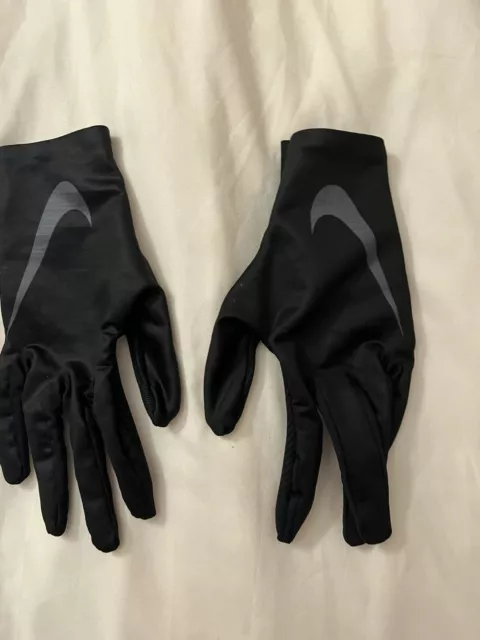 Nike Dri-Fit LightWeight Base LAYER Tech Running Warm Glove Black Winter Sz Anal