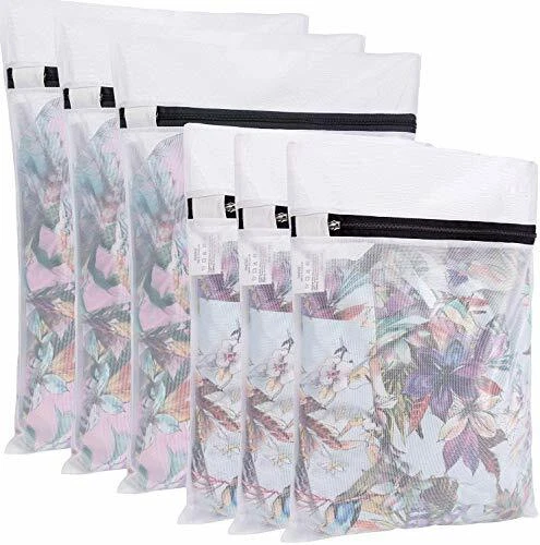 BAGAIL Set of 6 Mesh Laundry Bags with Zip Lock-3 Large & 3 Medium for Laundr...