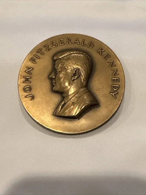 John F Kennedy Inauguration 2 3/4" Large Bronze Coin JFK Medal Medallic Art