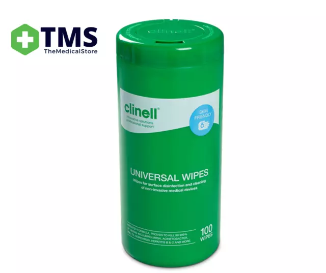 Clinell Universal Sanitising Wipes Tub - 100 Pack