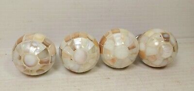 Set of 4 Mother of Pearl Drawer Pulls Round Handles Large Knobs