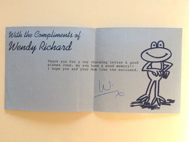 Wendy Richard - EastEnders - Original Hand Signed Autograph