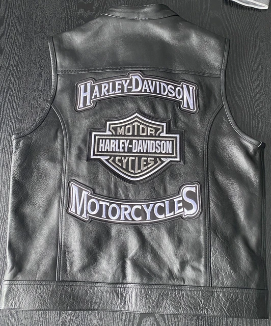 Motorradweste Lederweste Bikerweste Kutte Harley Davidson Patch NEU