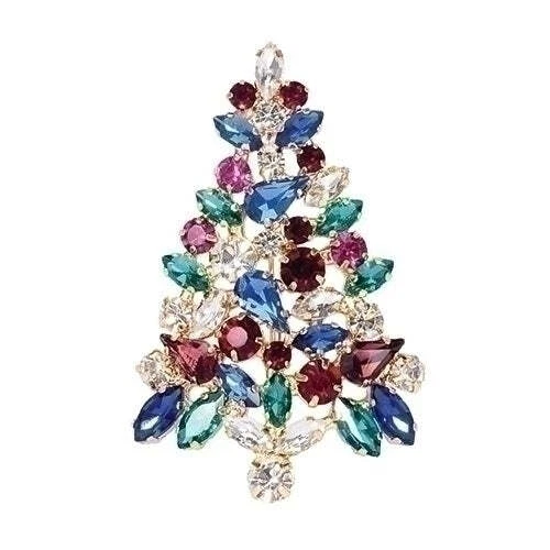 Roman Crystal Christmas Tree Pin