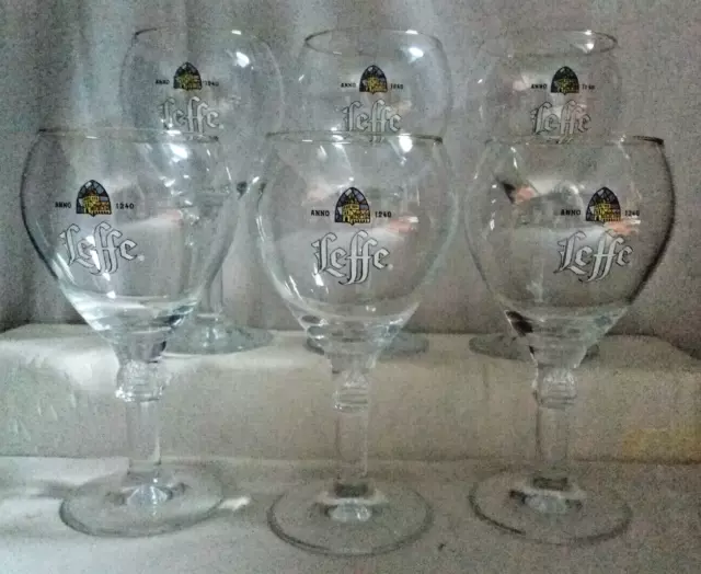 Lot 6 verres à bière 25 cl  LEFFE CALICE , ref VLF157