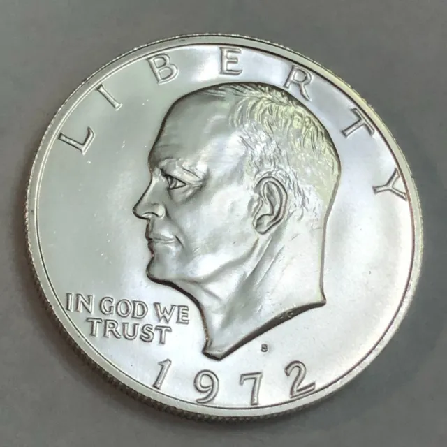 1972-S 40% silver gem BU Eisenhower IKE dollar.  #1