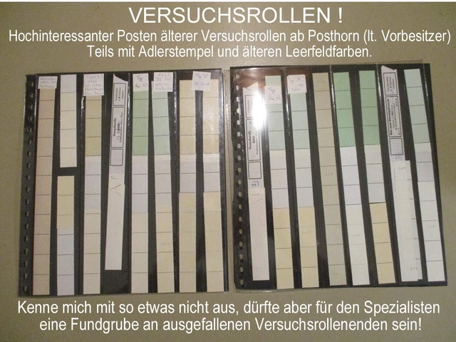 Rm Grosses Lot Älterer Versuchsrollenmarken   Selten !
