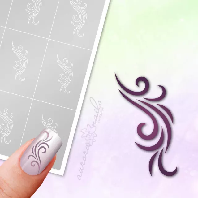 Schablonen für Airbrush und Nailart LIN029 Linie Bögen Linear Tribal 80x klebend