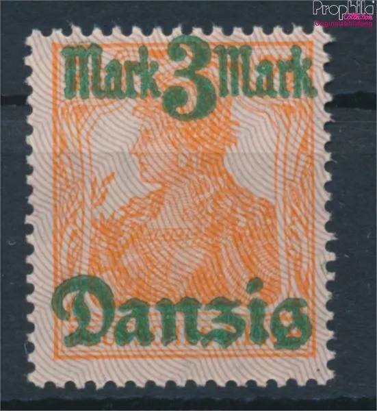 Briefmarken Danzig 1920 Mi 44I Unterdruckspitzen nach oben postfrisch (10221938