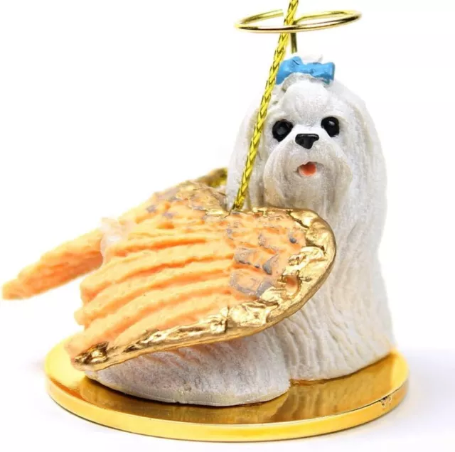 Maltese Dog ANGEL Tiny One Ornament Figurine Statue