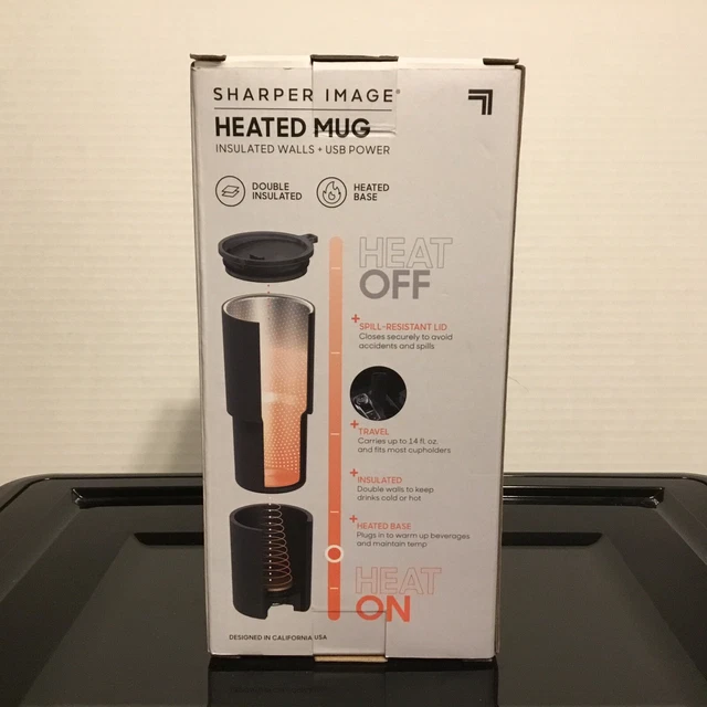 Sharper Image Heated Mug Brand New USB Power Factory Seals Intact