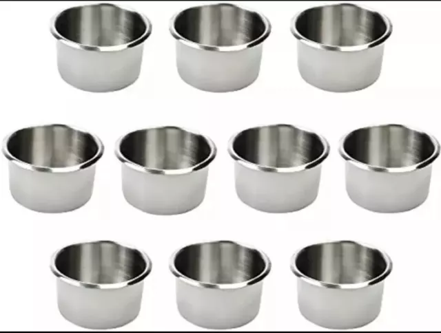 Yuanhe Lot of 10 Drop-In Stainless Steel Cup Holder, Drink Holder, Jumbo NIB