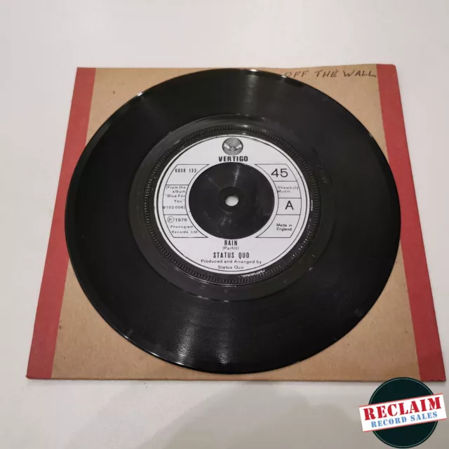 status quo rain 7" vinyl record very good condition