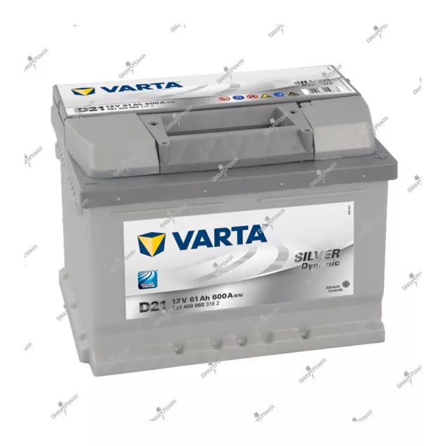 Batterie Silver Dynamic Varta D21 12V 61AH 600A 561400060 242X175X175mm