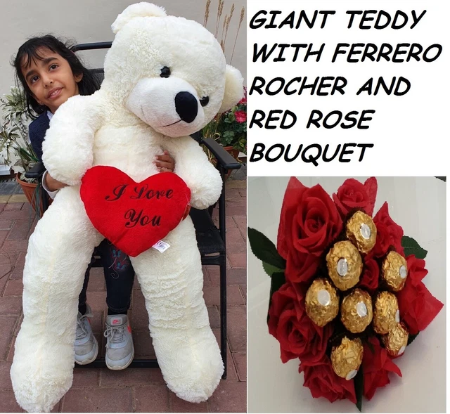 GIANT LARGE BIG TEDDY BEAR love heart GIRLFRIEND GIFT VALENTINES FERRERO XMAS