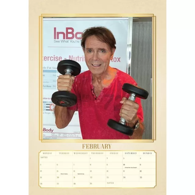 Cliff Richard 2024 Calendar Month To View A3 Wall Calendar Official Product O... 3