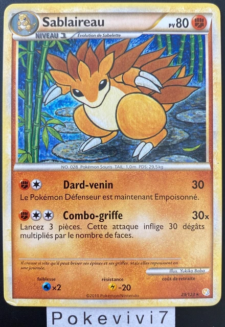 Carte Pokemon SABLAIREAU 29/123 RARE HGSS HEARTGOLD SOULSILVER FR OCCASION