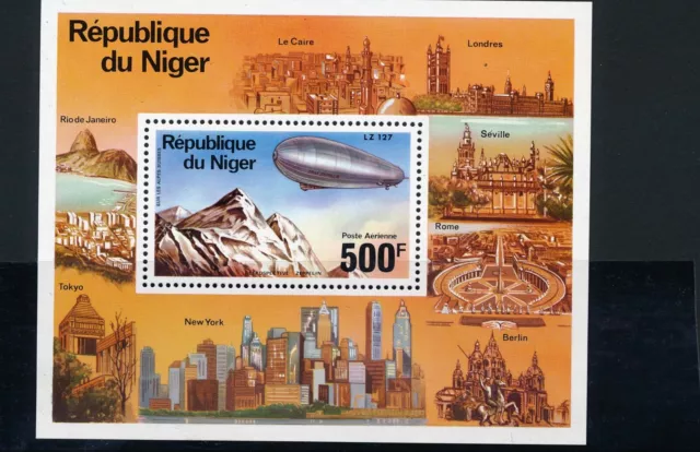 Zeppelin Postage Stamps Set République Du Niger X6