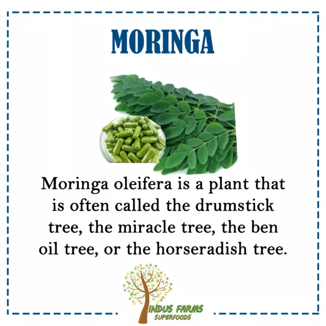 Organic Moringa Capsules Dietary Supplement Vitamins Herbal 60 Vegetarian caps 3