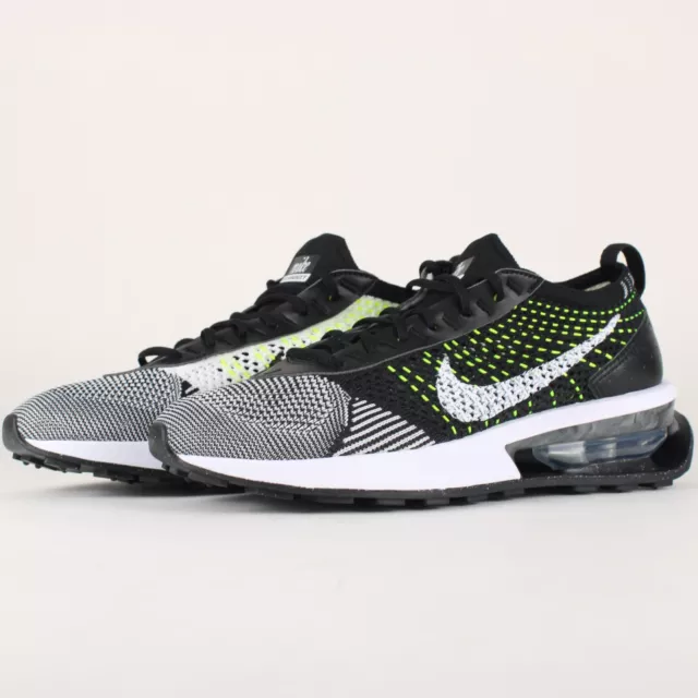 Womens Nike Air Max Flyknit Racer Oreo Running Shoes DM9073-002 Black White Volt