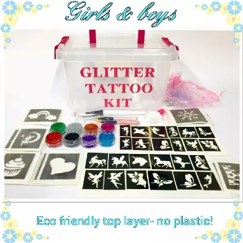 GLITTER TATTOO KIT BOY GIRL or Christmas  temporary  tattoos OR REFILL ITEMS
