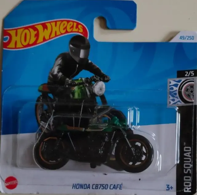 HOT WEELS Modelo Moto Honda CB 750 Café Verde Negro -Rod Squad- Nuevo embalaje original