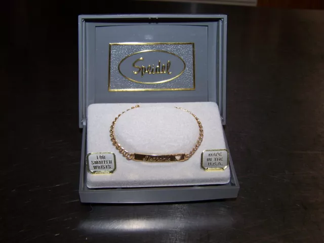 speidel womans bracelet. engraved Stephanie. with heart.